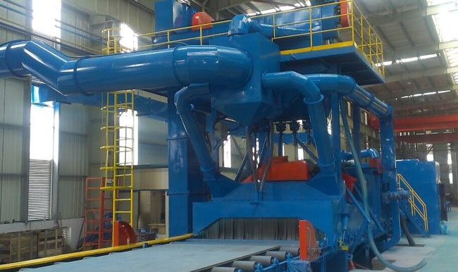 钢材抛丸机使用现场图 钢材抛丸机使用现场图